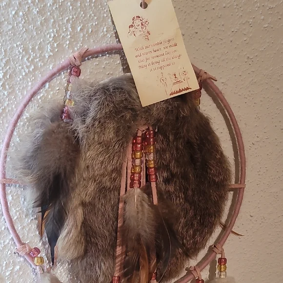 Vintage Brown and Tan Dreamcatcher with Feathers - Picture 7 of 11